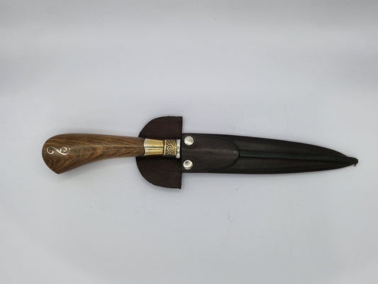 Messer mit Alpaka-Intarsien aus Holz